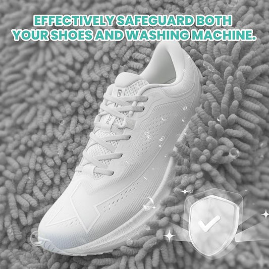 Shoe Washing Machine Bag, 2-Pack Reusable Shoe Bag for Washing Machine, 360° Deep Clean for Sneaker, Running Shoes,Bras, Delicates and Toys, Includes 2 Shoe Storage Dust Bags(Grey)