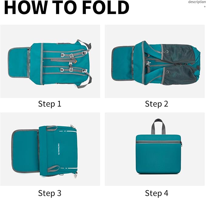 35L Lightweight Packable Backpack – Durable Foldable Daypack for Travel, Hiking, and Gym (Green)