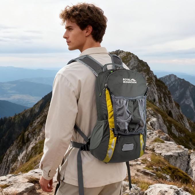 Bike Backpack With Rain-Cover, Mountain Biking Backpacks, Lightweight Packable Daypack Waterproof For Travel, Small Backpack For Bicycle Riding,Hiking,Camping (Grey)