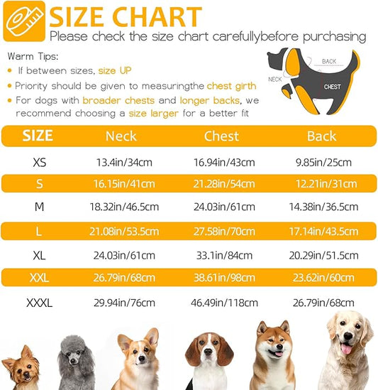Abuandi Dog Winter Coat with Harness, Dog Jacket, Pet Clothes with Zipper on Back, Waterproof Windproof Warm Vest, Reflective Cold Weather Coats, for Small Medium Large Dogs, Thick, Black, 2XL