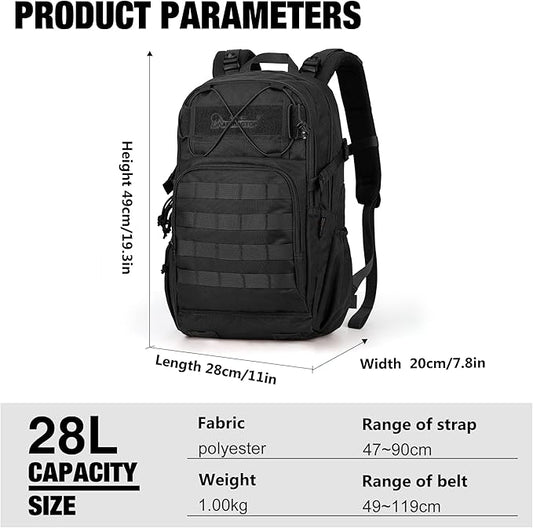 Mardingtop Military Tactical Backpack for Men 28L Molle Rucksack Assault Pack EDC Daypack for Hiking,Travel,Camping, Hunting