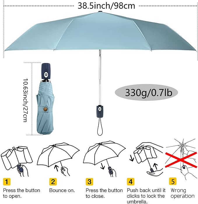 FDJASGY UV Sun Umbrella Compact Folding Travel Umbrella Auto Open Close Compact Folding Rain Umbrellas for Women Men Blocking UV 99.98%