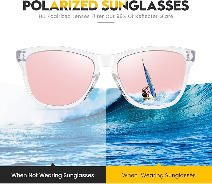 Sunglasses Womens Polarized Sunglasses for Mens Womens Retro Mirror Lens for Driving Fishing UV400 Protection