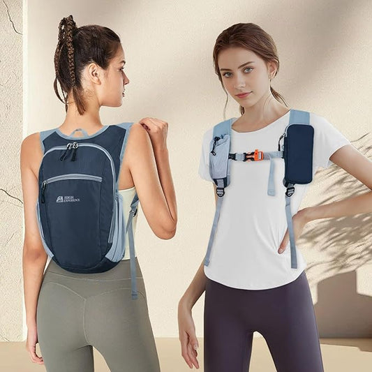 HIGH EXPERIENCE Hiking Backpack 10L/15L Small Daypack Lightweight Packable Travel Foldable Water Resistan for Women Men (Gray, 10L)