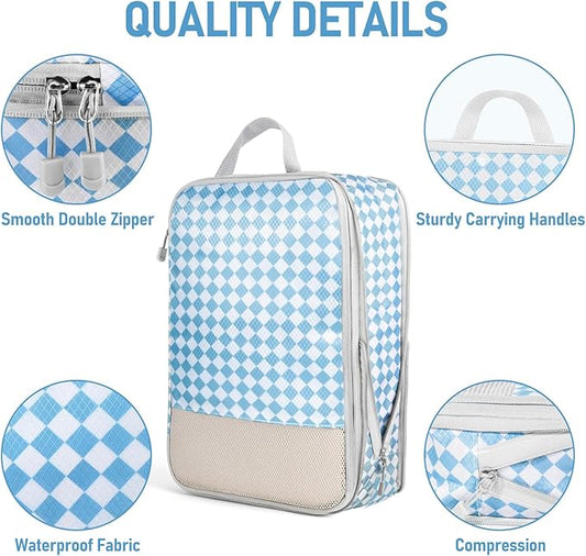 4-Piece Packing Cube Set - Lightweight Luggage Organizers for Travel, Vacation and Suitcases - Durable Accessories with Compression