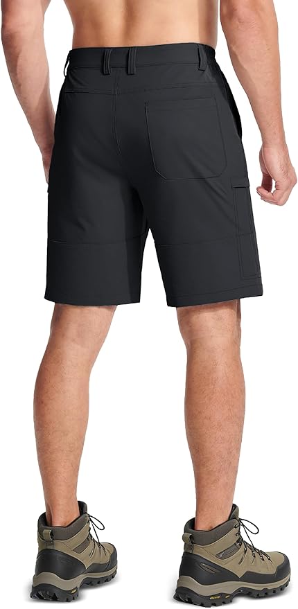MAGCOMSEN Men's Hiking Cargo Shorts Quick Dry Lightweight 9" Golf Shorts Summer Casual Work Outdoor with 5 Zipper Pockets