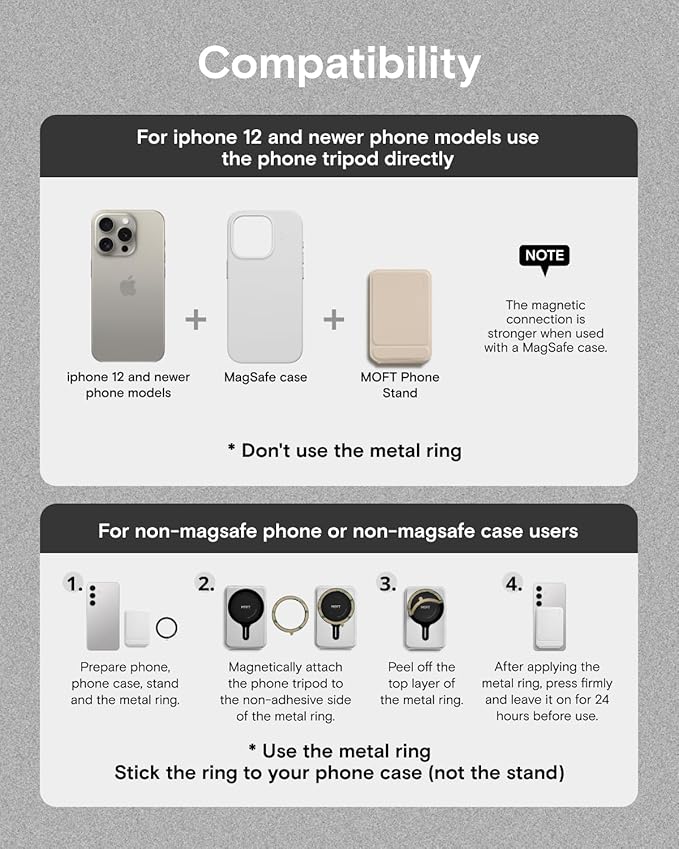 MOFT Phone Tripod Stand Selfie Stick for iPhone, Multi-Angles iPhone Stand, Lightweight & Portable Phone Holder, Strong Magnets, MOVAS Vegan Leather, Earthen Beige (Without Card Slot)