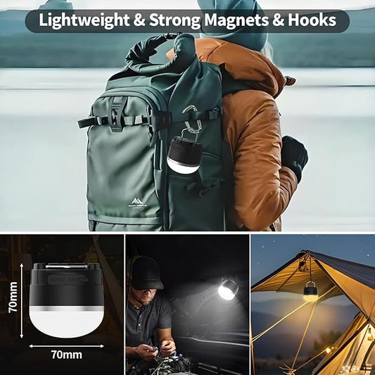 Rechargeable LED Camping Lantern 1000LM,Portable Tent Lights with RGB Color,IP65 Waterproof Camping Lights,Magnetic Base,4000mAH Emergency Hanging Light for Power Outages,Hiking,Tent,Outdoor,Home