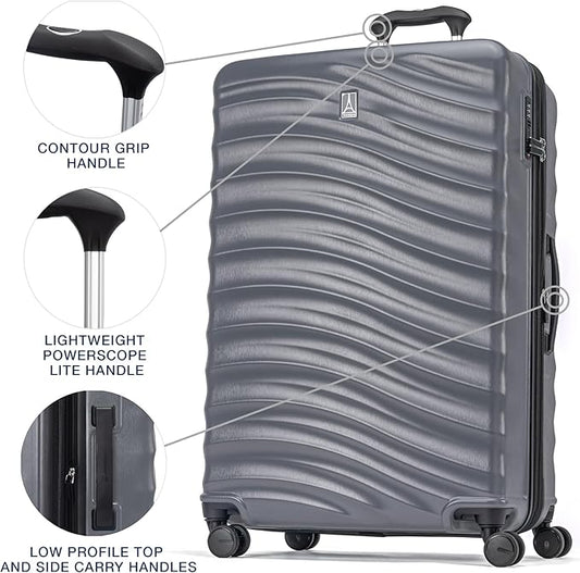 Travelpro Maxlite Air V2 Hardside Expandable Luggage, 8 Spinner Wheels, Lightweight Hard Shell, TSA lock, Shadow Grey, 2-Piece Set (21/28)