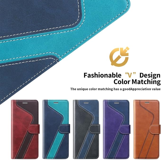 CIVICASE for iPhone 16E/SE4 2025 Wallet Case,PU Leather Flip Case RFID Blocking Credit Card Holder Folio Magnetic Stand TPU Shockproof Cover Compatible with iPhone 16E/SE4, Blue Green