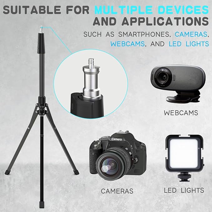 UBeesize 92’’ Cell Phone Tripod Stand with 16.5’’ Gooseneck and Remote, Overhead Tripod with Adjustable 360°Ball Head & Phone Holder for iPhone17 Pro Max/Pro/Plus/ /16/15/14/13, Android Cell Phone