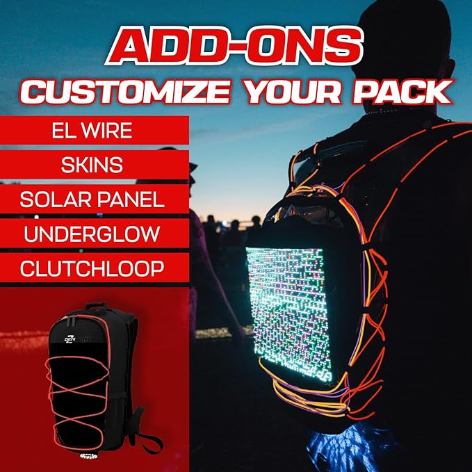 RAVERUNNER® Festival Water Backpack - Dual Chamber Hydration - 3L Insulated Water Backpack for Raves, Festivals, Hiking, Running - Festival Hydration Pack for Hydration Backpack Rave