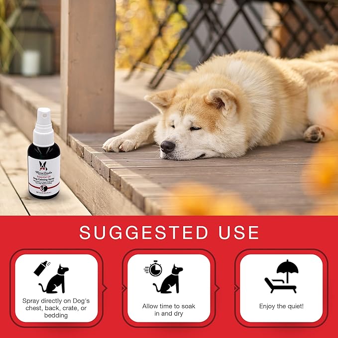 Warren London Calming Aromatherapy Spray for Dogs – 2.5 oz Essential-Oil Blend (Lavender, Vetiver, Clary Sage & Sweet Orange) | Fast-Acting Anxiety Relief for Fireworks, Storms, Grooming | Made in USA