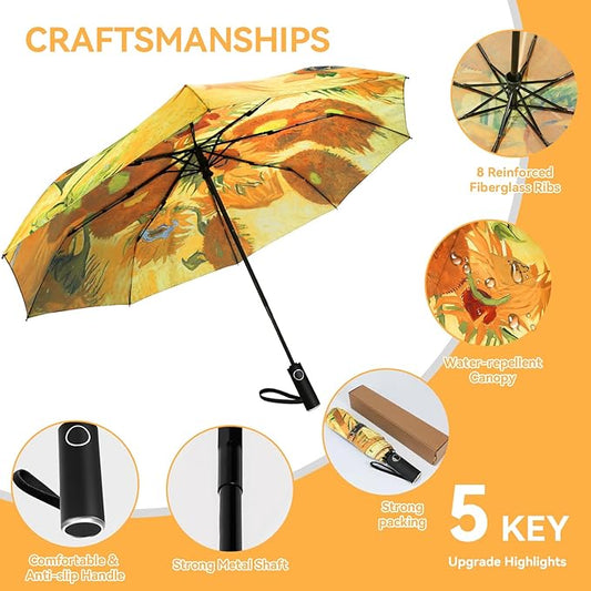 Umbrella, Pretty Umbrellas for Women and men, Ladies Umbrellas for Rain, Automatic Folding Umbrellas Open Close