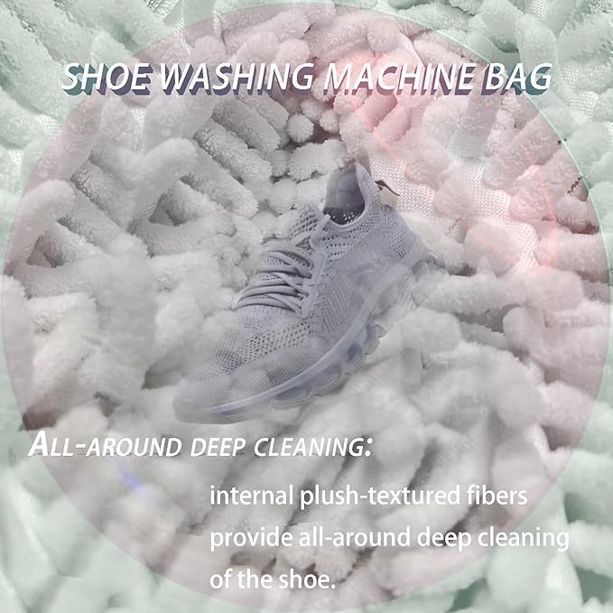 Shoe Washing Machine Bag,Laundry Shoe Bag for Sneaker,Tennis Shoes,Washer and Dryer,Reusable Cleaning Bag for Sock,Gym Shoes (Gray 2pcs)