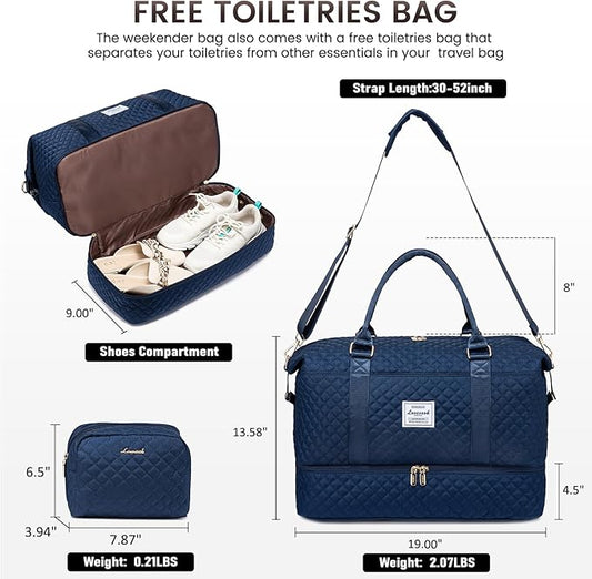 LOVEVOOK Travel Duffle Bag,Weekender Bags for Women with Shoe Compartment,Carry on Overnight Bag with Toiletry Bag,Gym Duffel Bag with Wet Pocket, Hospital Bags for Labor and Delivery