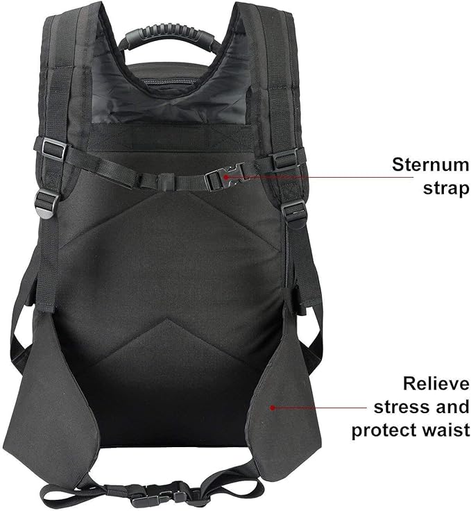 Greencity Laptop Backpacks Tactical 3 Day Expandable Bug Out Bag Classic Case Travel Hiking,Black