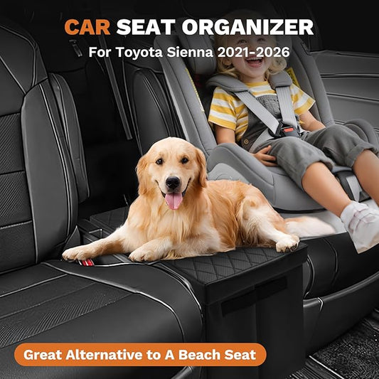 Shademax Car Seat Organizer for Toyota Sienna 2021-2025 2026 Accessories, Sienna Backseat Organizer Box Car Console Organizer for Kids Toys, Baby Supplies, Dog Toys, Travel Storage Box
