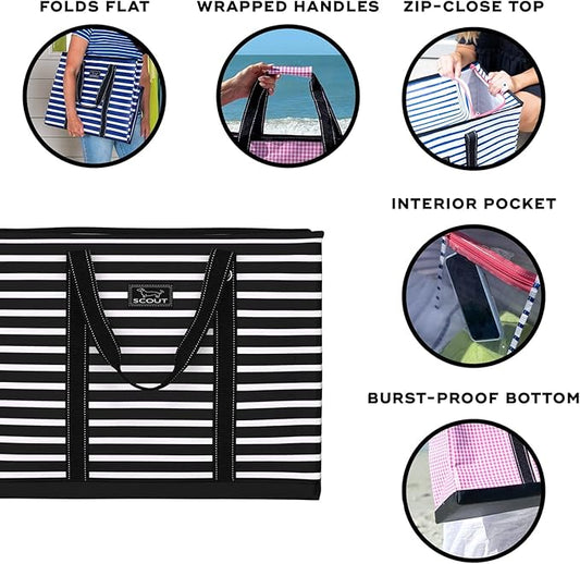 SCOUT 4 Boys Zip Tote XX-Large - Durable Lightweight Bag for Beach, Pool, Family Travel, Storage - Water-Resistant, Zips Shut