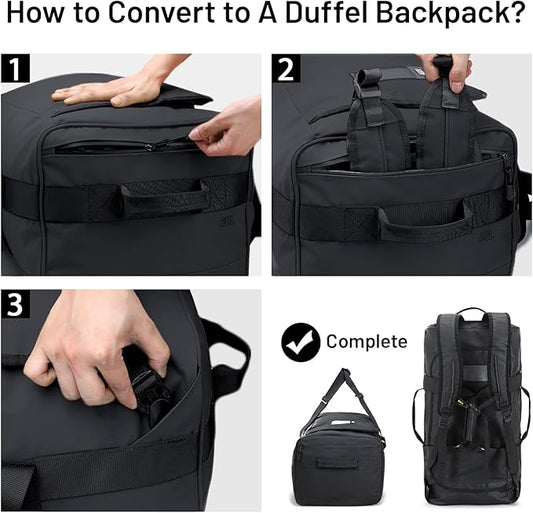 MIER Water Resistant Backpack Duffle Heavy Duty Convertible Duffle Bag with Backpack Straps for Gym, Sports, Travel