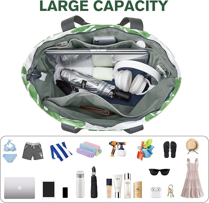 G4Free Beach Bag, Waterproof Sandproof Beach Tote Bag, Large Capacity Foldable for Women