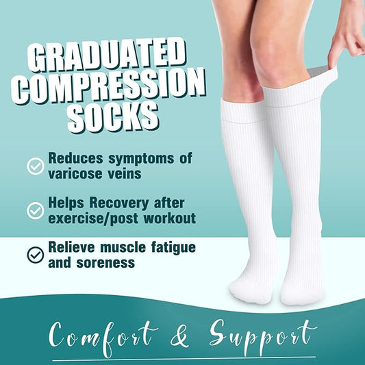Copper Compression Socks for Women and Men(6 Pairs)-Best Support for Running, Athletic, Nursing, Travel