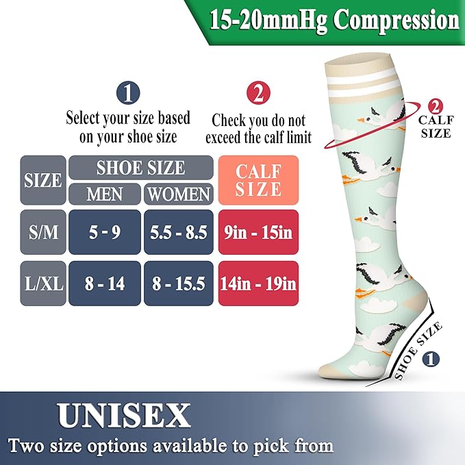 QUXIANG Copper Compression Socks for Women & Men Circulation (8 Pairs) - Best for Running Athletic Cycling - 15-20 mmHg
