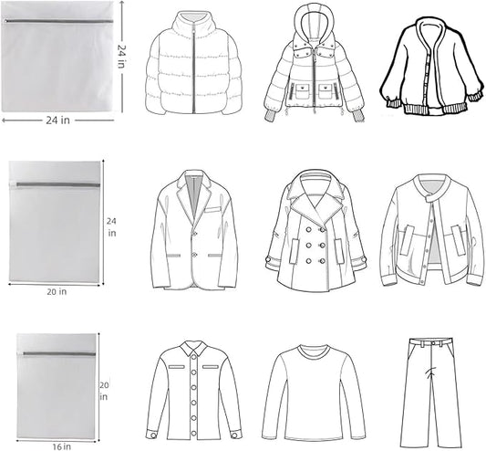 8 Pcs Lingerie Bags for Washing Delicates(2XXL 2XL 4L) Mesh Laundry Bags for Washing Machine Protector Net Wash Bag for Socks Underwear Baby Clothes Laundry Garment Bag Mesh Washable