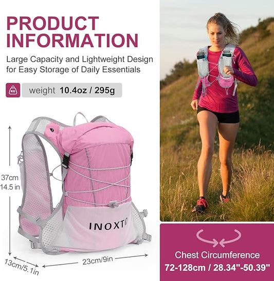 Running Hydration Vest Backpack, Lightweight Water Backpack with 1.6L Water Bladder Daypack for Women Men,Adjustable Running Vest Pack for Trail Running Hiking Cycling Race Marathon