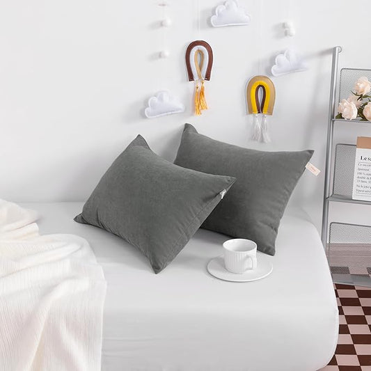 NTBAY Tiny Pillows, Down Alternative 7"x11" Microfiber Mini Pillow for Travel, Pets, Soft Machine Washable Small Pillows for Neck, Wrist, Lumbar and Knee, Dark Grey