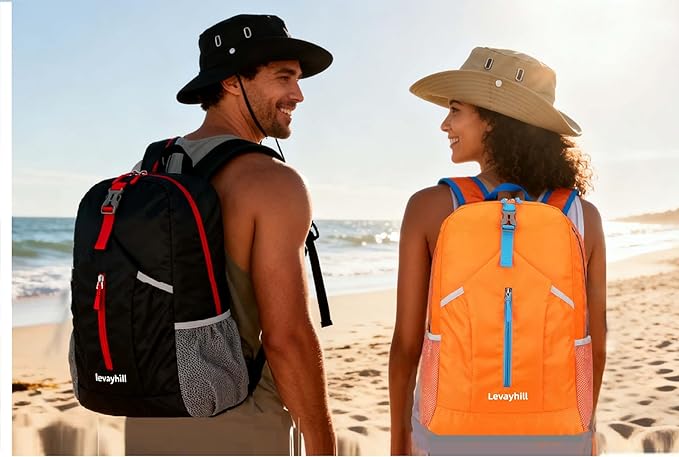 25L Foldable Hiking Backpack Lightweight Packable Basic-Daypack Collapsible Bag Water-Resistant Travel Men Women Camping Cycling Outdoor (Dark Blue)