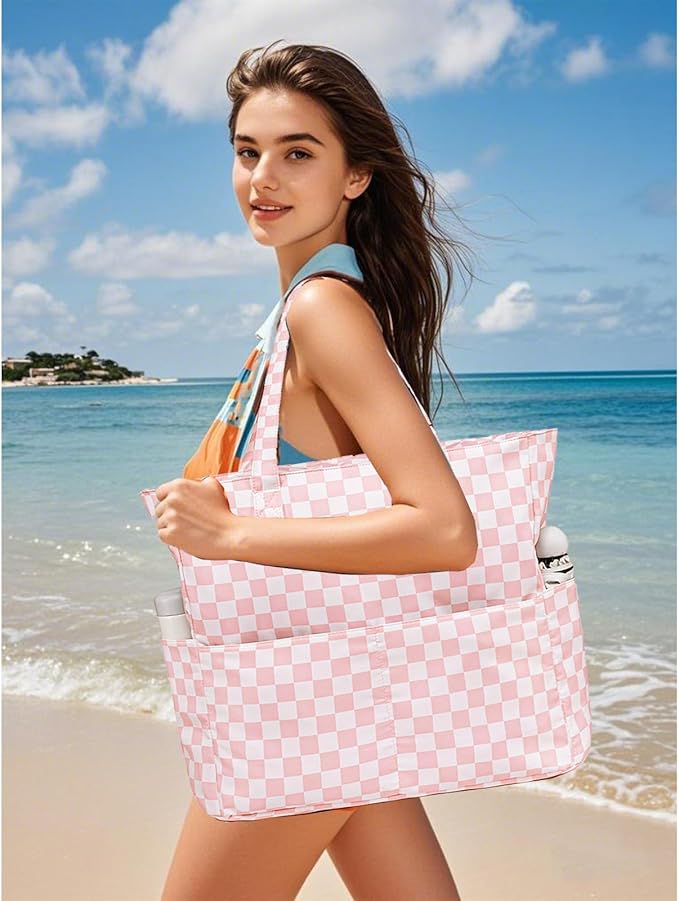 Bluboon Waterproof Beach Tote Pool Bags for Women Ladies Extra Large Carry On Bag With Wet Compartment for Weekender Travel