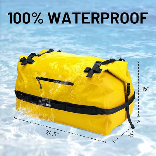 MIER Large Waterproof Duffel Bag Rolltop Dry Backpack Duffle Bags for Kayaking, Rafting, Boating, Swimming, Camping, Travel, Gym, Beach, 60L/80L