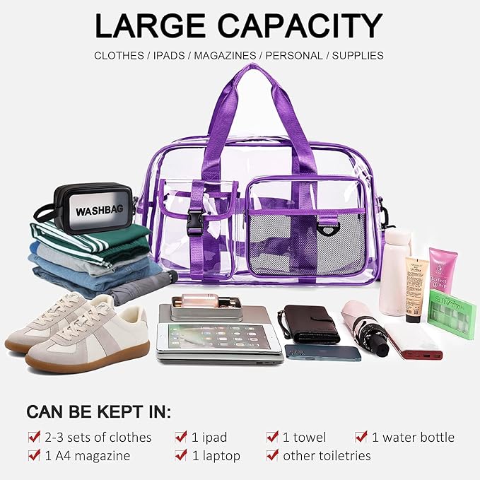 Small Gym Bag for Women, Travel Duffle Bag Carry On Weekender Bag with Shoe Compartment