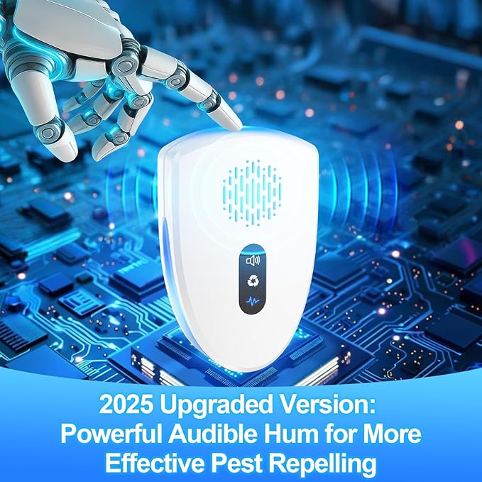 2025 Upgraded Ultrasonic Pest Control, Mouse Repellent Indoor for Spider Bug Roach Ant Mosquito Rat Mice Insect Deterrent, Mouse Rodent Repellent Ultrasonic Plug in, 3 Mode Switching, 6 Pack