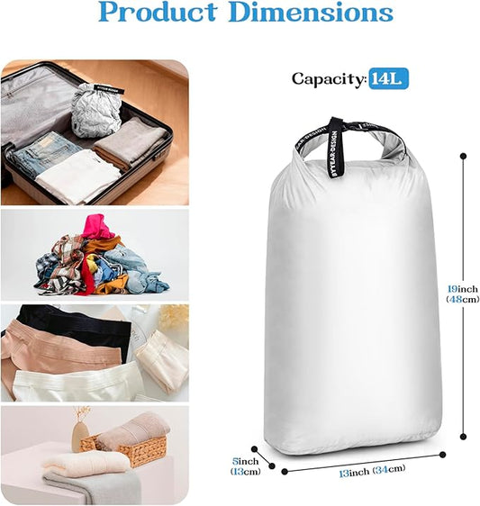 Travel Laundry Bag for Dirty Clothes, Waterproof Travel Compression Bags for Packing, Moisture-resistant Vacuum Storage Bag, Space-Saving Laundry Storage Organizer for Cruise, Swimming, Gym