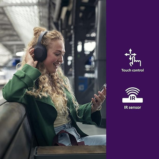 PHILIPS H8506 Over-Ear Wireless Headphones with Noise Canceling Pro (ANC) and Multipoint Bluetooth Connection, 60 Hours Playtime, (TAH8506BK/00),Black