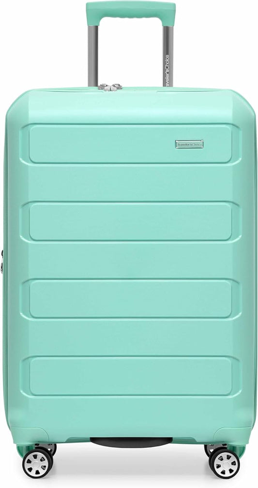 Traveler's Choice Pagosa Indestructible Hardshell Expandable Spinner Luggage, Mint, 26-Inch Medium