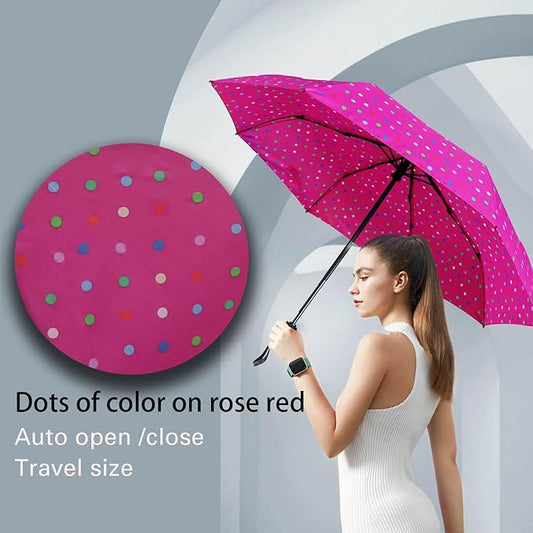 MRTLLOA 42/49 Inch Compact Windproof Travel Umbrella for Rain, Lightweight, Portable, Automatic, Strong, Waterproof Folding Umbrellas for Women, Men and Teenagers