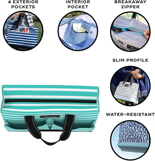 SCOUT Uptown Pocket Tote - Medium Multi-Use Tote Bag for Women, Nurses, Teachers, and Moms, 5 Pockets, Breakaway Zipper