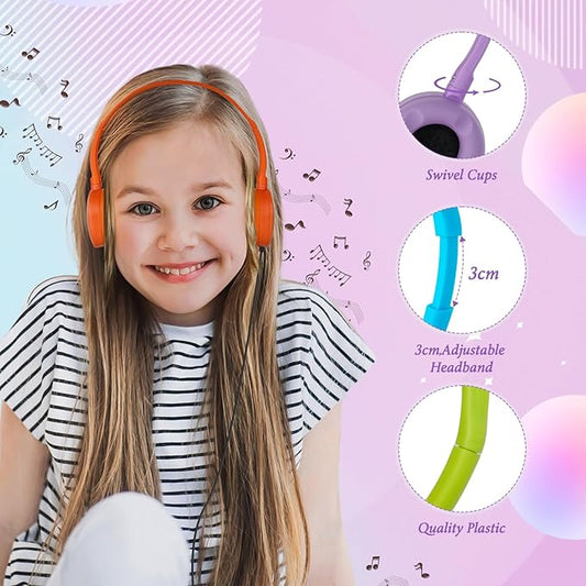 Classroom Kids Headphones Bulk 30 Pack Class Set of Headphones for Students Children Boys Girls Teen Adult,Group Learning, Computer Lab, Library, Online Lesson and Testing (10 Colors)