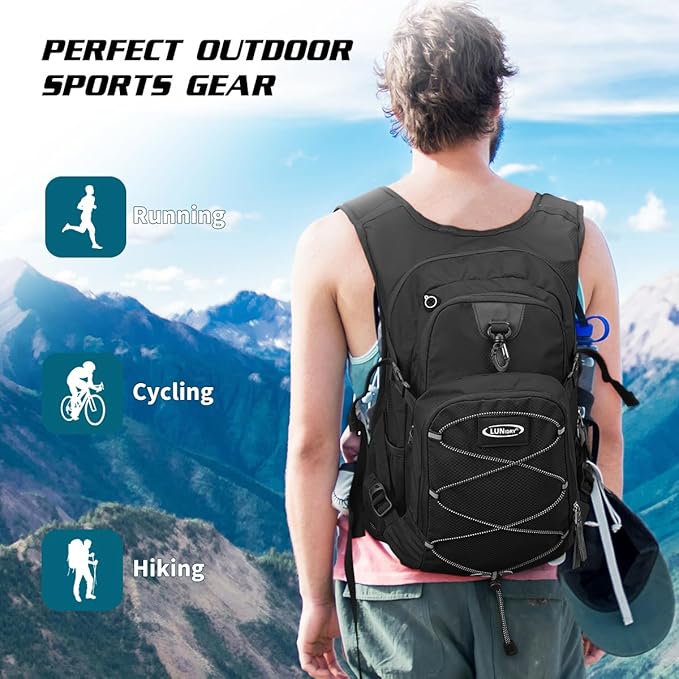 Hydration Backpack with 3L Water Bladder, Insulated Running Hydration Pack Hydropack, Lightweight Water Backpack for Hiking Cycling Camping Biking for Men Women