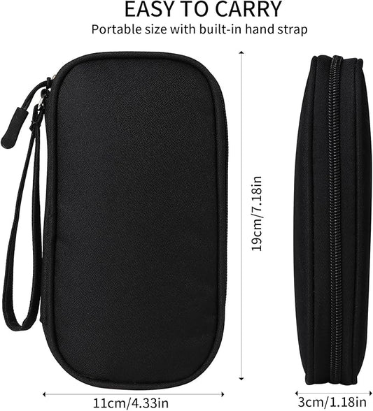 Universal Cable Organizer - Electronics Accessories Bag for Charger, Phone, Memory Cards & Travel Gadgets (Black)