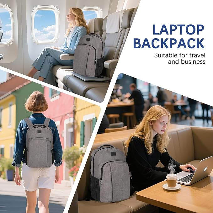 LARIPOP Extra Large Backpack,17.3 Inch Business Laptop backpack for Men Women with USB Charging Port,Water-Resistant Laptopack Weekender Daypack for Work College Computer