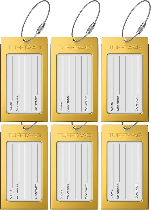 Luggage Tags Business Card Holder by TUFFTAAG - Durable Travel ID Bag Tag in Multiple Color Options, Perfect for Suitcases, Backpacks, and Carry-Ons, Easy Identification, Secure and Stylish