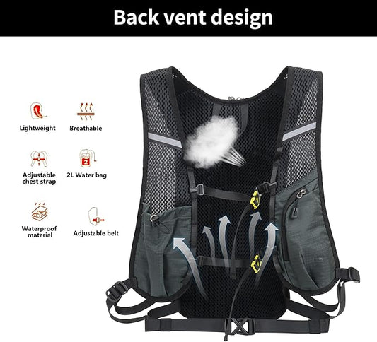 DOJUNS Hiking Backpack Lightweight Travel Backpack 20L Waterproof Hiking Daypacks Camping Backpack for Men Women (gray)