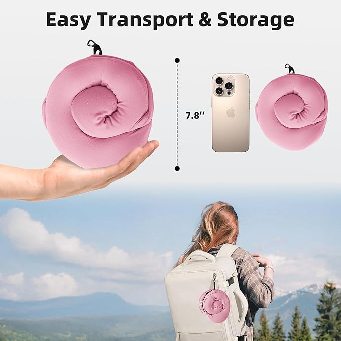 Privacy-Friendly Hooded Travel Pillow for Kids & Adults, Sensory-Friendly, Memory Foam Neck Support for Airplane, Car & Train, Breathable Fabric, Portable, Ultimate Comfort