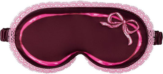 slip Lovely Lashes Gift Set β Cutie Pie Edition β Crimson Pure Silk Contour Sleep Mask with Lace Trim & Complimentary Travel Case β Lash-Friendly, Light-Blocking Eye Mask