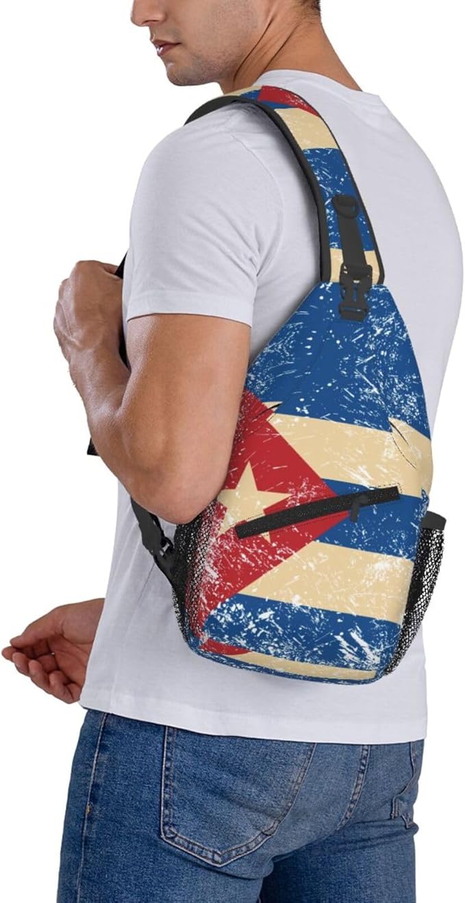 Cuba Flag Sling Bag Multipurpose Crossbody Sling Backpack Travel Cycling Hiking Shoulder Bag For Women Men
