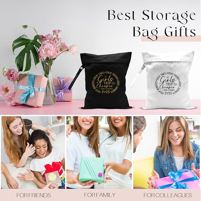 2Pcs Girls Trip Gifts Wet Dry Bag, Beach Bag Wet Bag Favors, Aloha Bags for sunscreen Swimsuit Toiletry Travel Essentials For Women, Beach Travel Laundry bags for Dirty Diaper Swimsuit Gifts